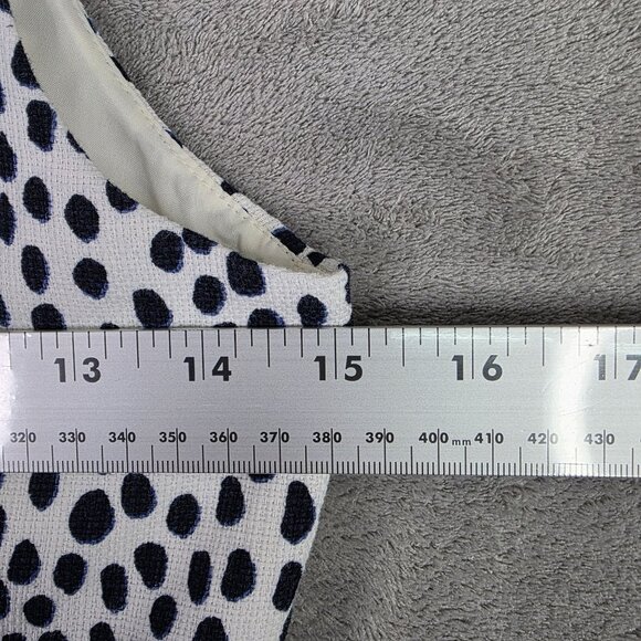 Womens J. Crew Sleeveless Black & White Polka Dot Sheath Dress 100% Cotton 0 - Picture 5 of 7